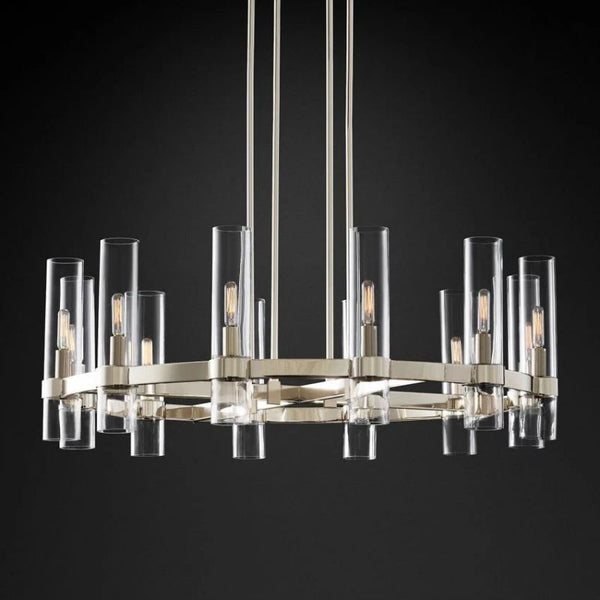 Ravella Blown Glass Round Chandelier 36"