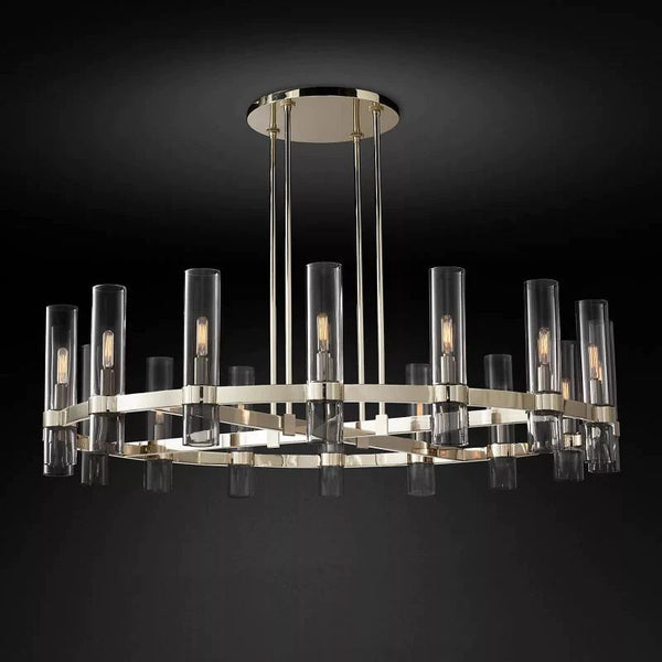 Ravella Blown Glass Round Chandelier 48"