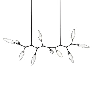 Rock Crystal Modern Branch LED Linear Chandelier