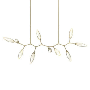 Rock Crystal Modern Branch LED Linear Chandelier
