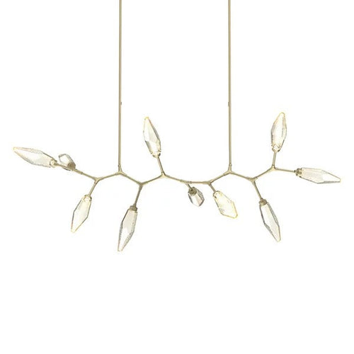 Rock Crystal Modern Branch LED Linear Chandelier