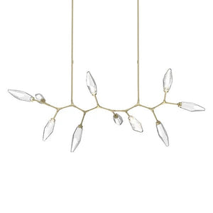 Rock Crystal Modern Branch LED Linear Chandelier