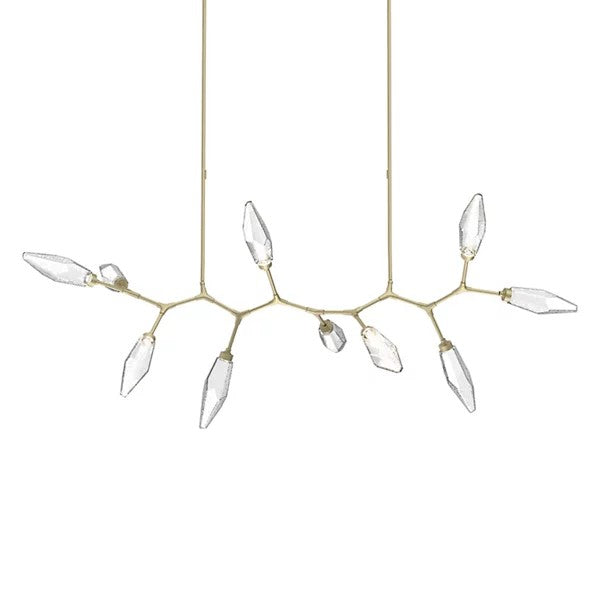 Rock Crystal Modern Branch LED Linear Chandelier