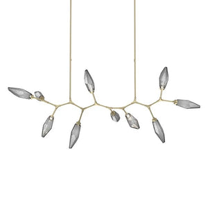Rock Crystal Modern Branch LED Linear Chandelier