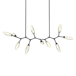 Rock Crystal Modern Branch LED Linear Chandelier