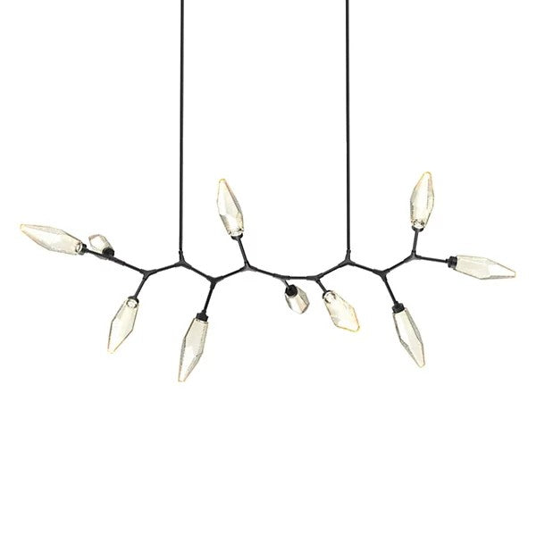 Rock Crystal Modern Branch LED Linear Chandelier