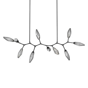 Rock Crystal Modern Branch LED Linear Chandelier