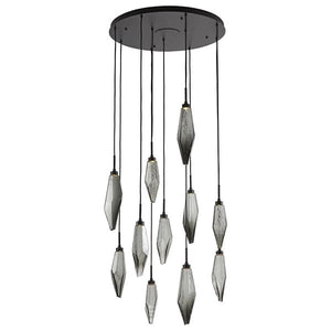 Rock Crystal Round Multi Light LED Pendant