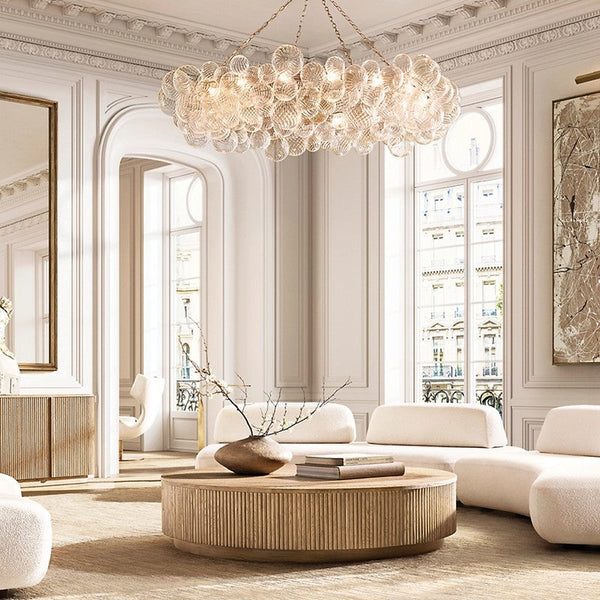 Talia Ring Glass Ball Chandelier 63"