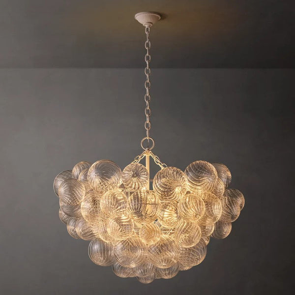 Talia Round Glass Ball Chandelier 33"