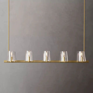Pauille Glass Linear Chandelier 49"