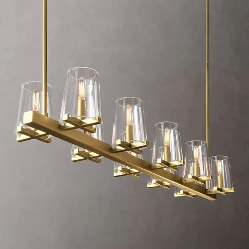 Pauille Glass Linear Chandelier 49"