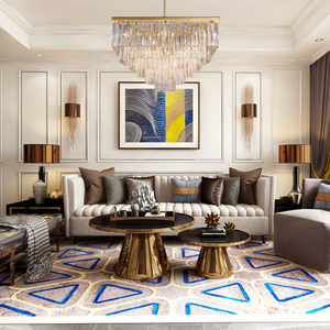 1920s Tedem 5-Tier Crystal Square Chandelier