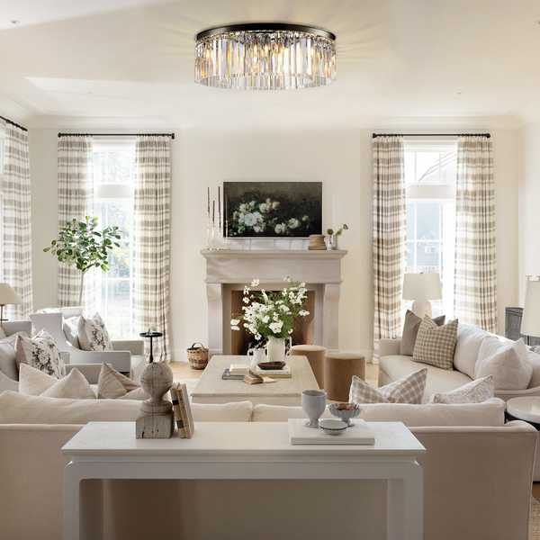 1920s Tedem 1-Tier Crystal Round Flushmount