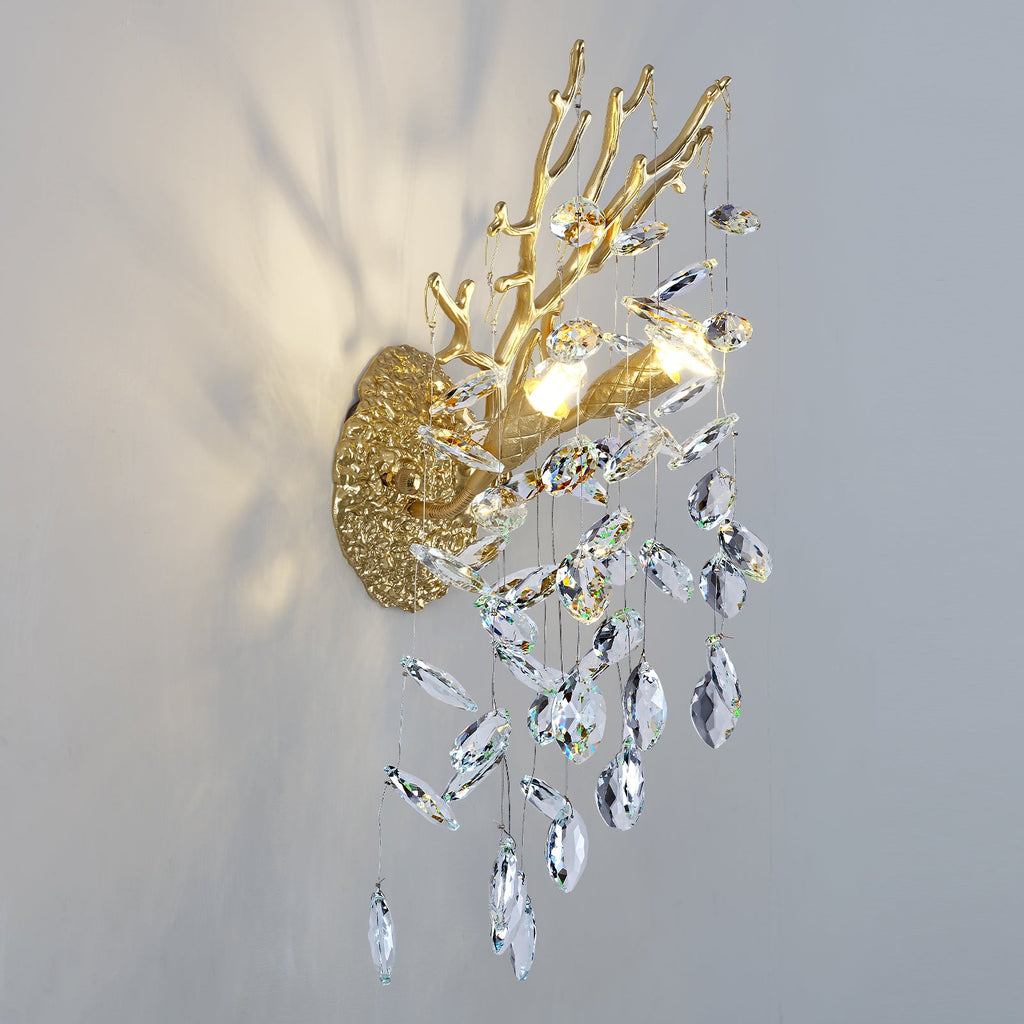 Ice Eye Crystal Gold/Silver Wall Sconce for All Rooms 10"H