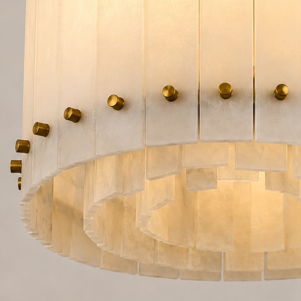 Mara Alabaster Round Chandelier 22"
