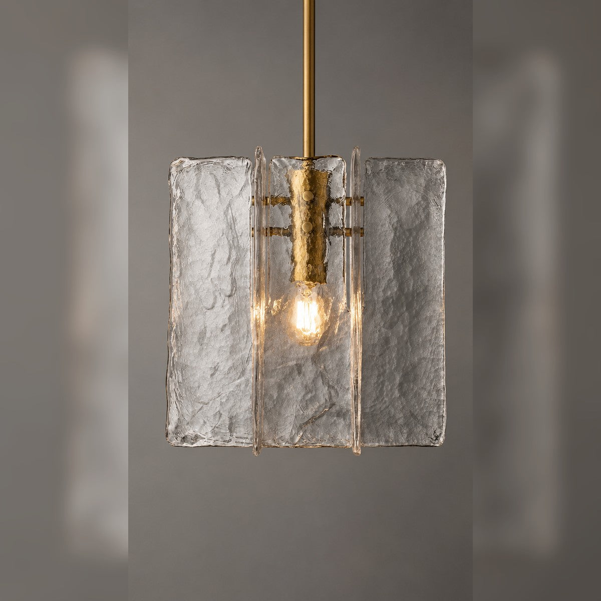 Yammy 13-Inch Textured Glass Pendant Light