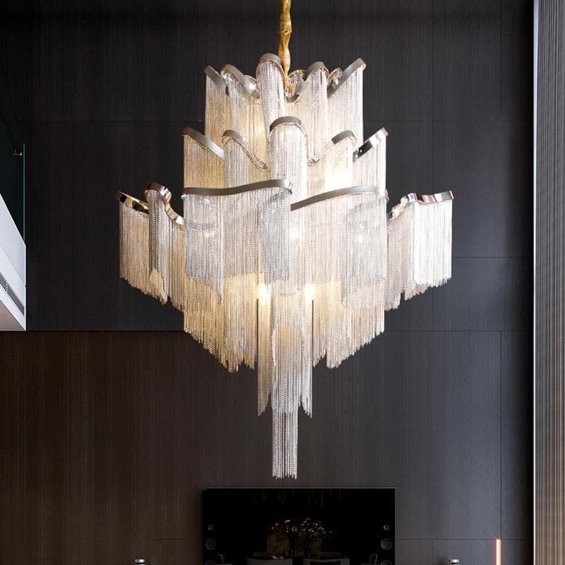 Alisa Luxury Flower Chain Tassel Chandelier- kimoylights