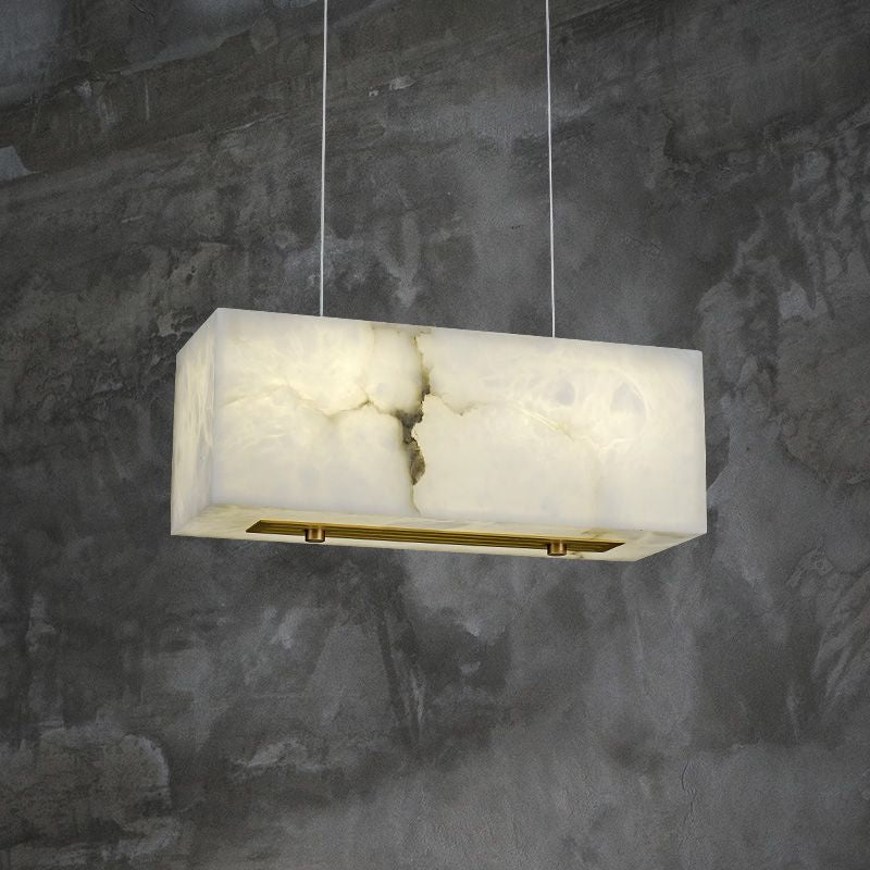 Alabaster Cuboid Dining Room Chandelier  - kimoylights