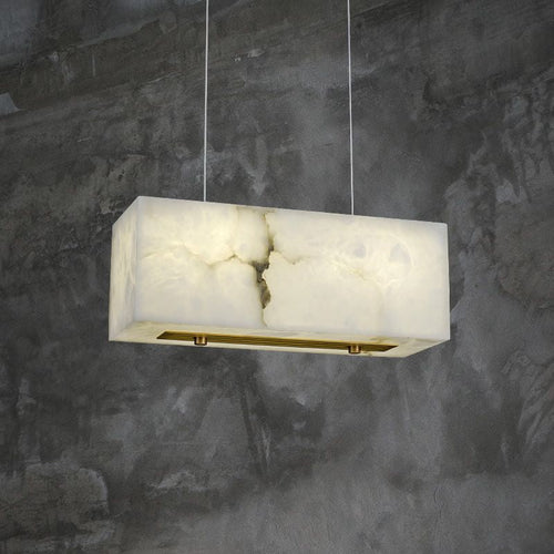 Alabaster Cuboid Dining Room Chandelier  - kimoylights