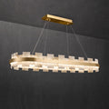 Alabaster Glo Modern Oval Chandelier  - kimoylights