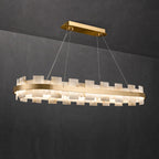 Alabaster Glo Modern Oval Chandelier  - kimoylights