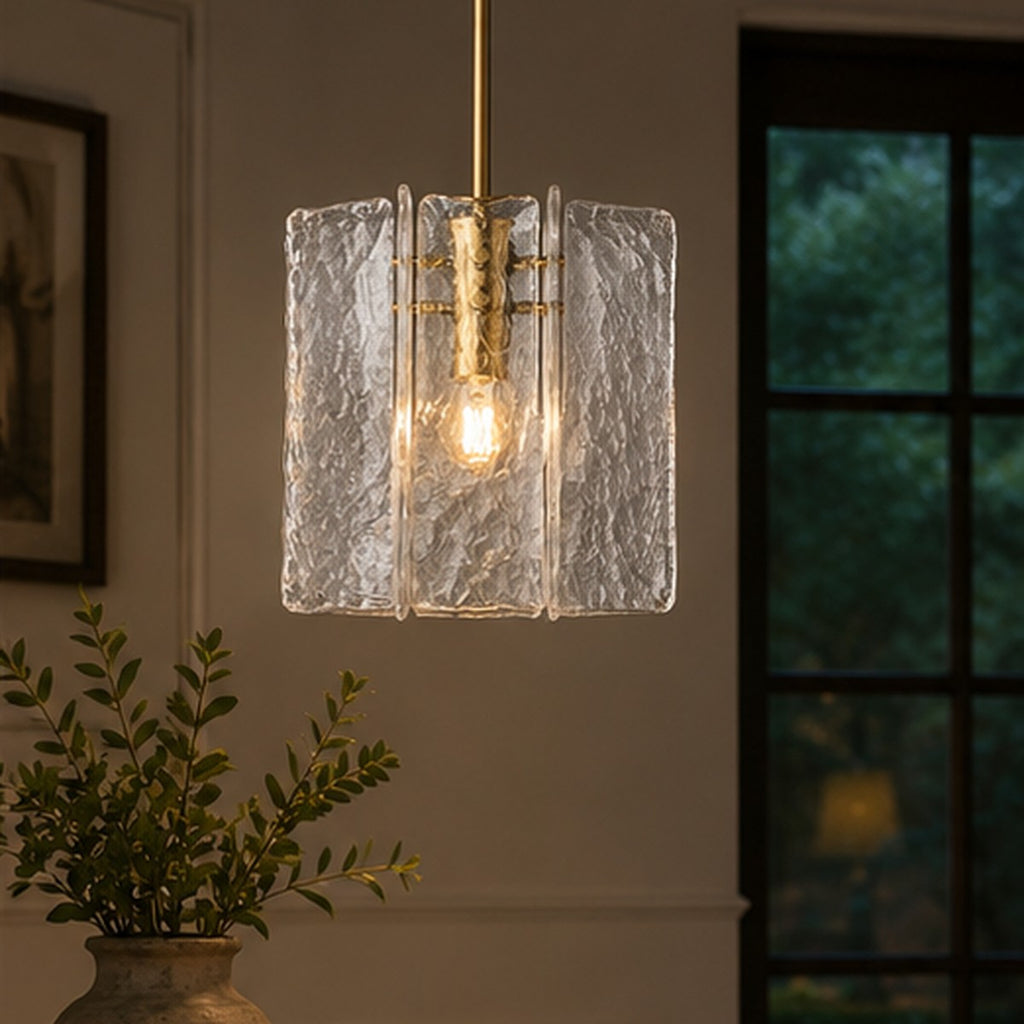 Yammy 13-Inch Textured Glass Pendant Light