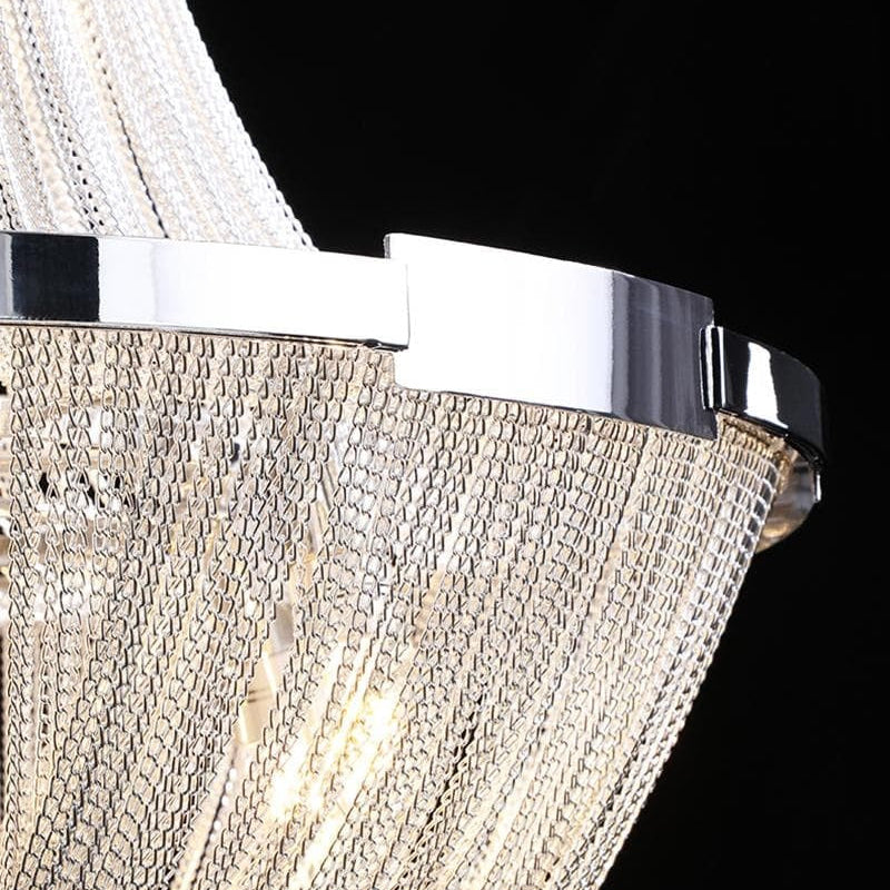Alisa Luxury Plated Aluminum Chain Tassel Chandelier Diameter 24" 31"  - kimoylights