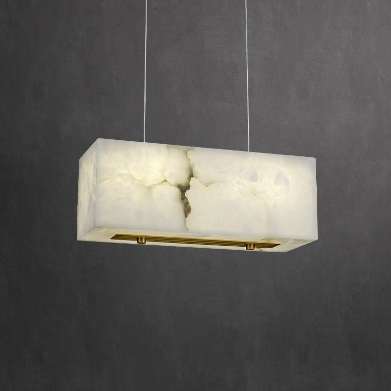 Alabaster Cuboid Dining Room Chandelier- kimoylights