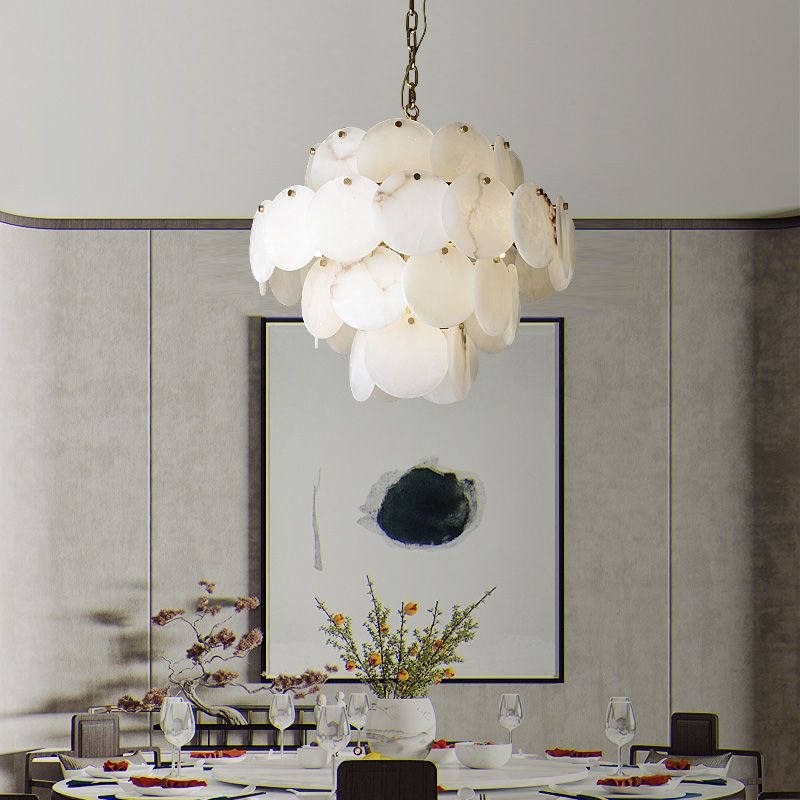 Alabasterk Magnolia Multi-tiered Round Chandelier - kimoylights