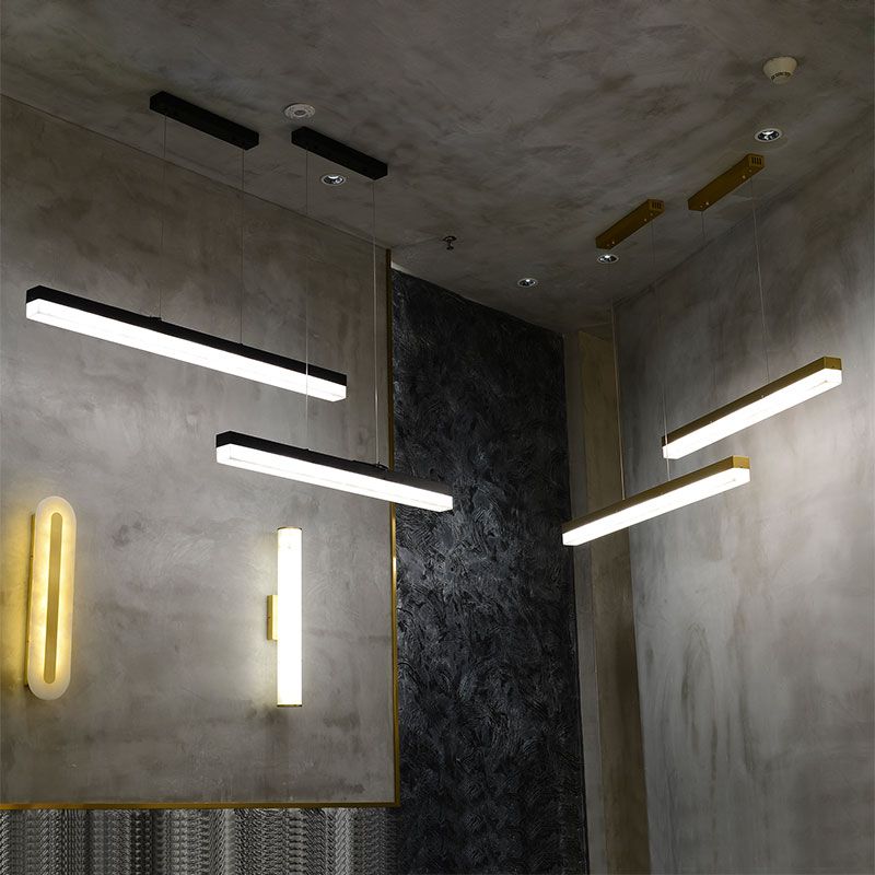 Alabaster Simple Linear Kitchen Island Chandelier- kimoylights