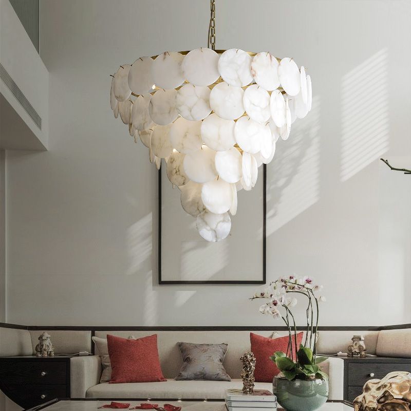Alabasterk Magnolia Multi-tiered Round Chandelier - kimoylights