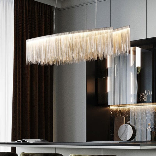 Alisa Luxury Length Chain Tassel Chandelier - kimoylights