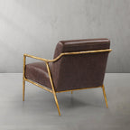 Thaddeus Brown Leather Accent Chair