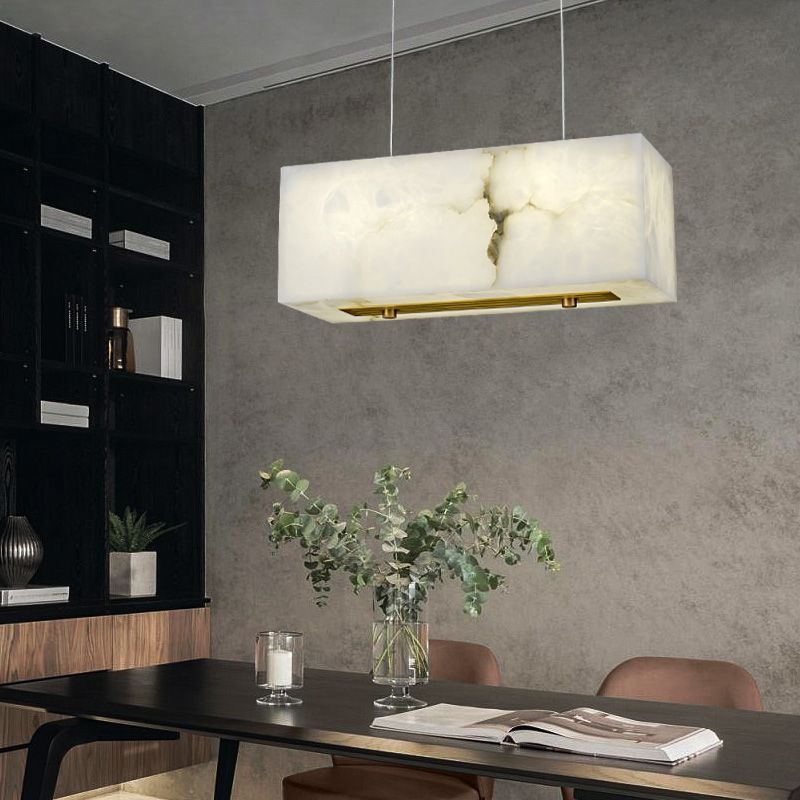 Alabaster Cuboid Dining Room Chandelier- kimoylights