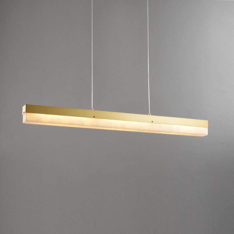 Alabaster Simple Linear Kitchen Island Chandelier - kimoylights