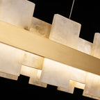 Alabaster Glo Modern Oval Chandelier - kimoylights