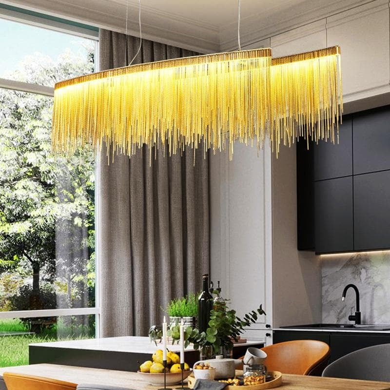 Alisa Luxury Length Chain Tassel Chandelier - kimoylights