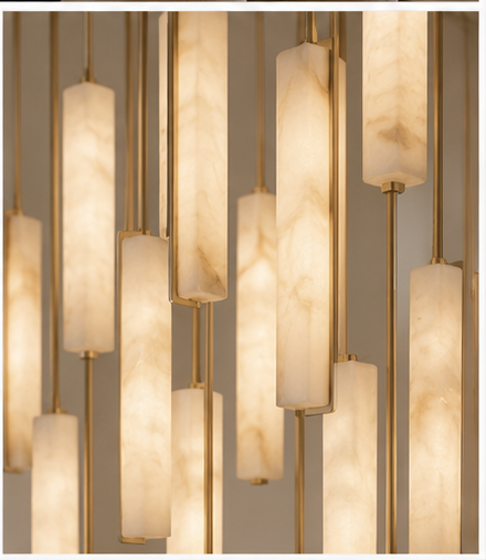 Audubon Alabaster Round Chandelier 56"