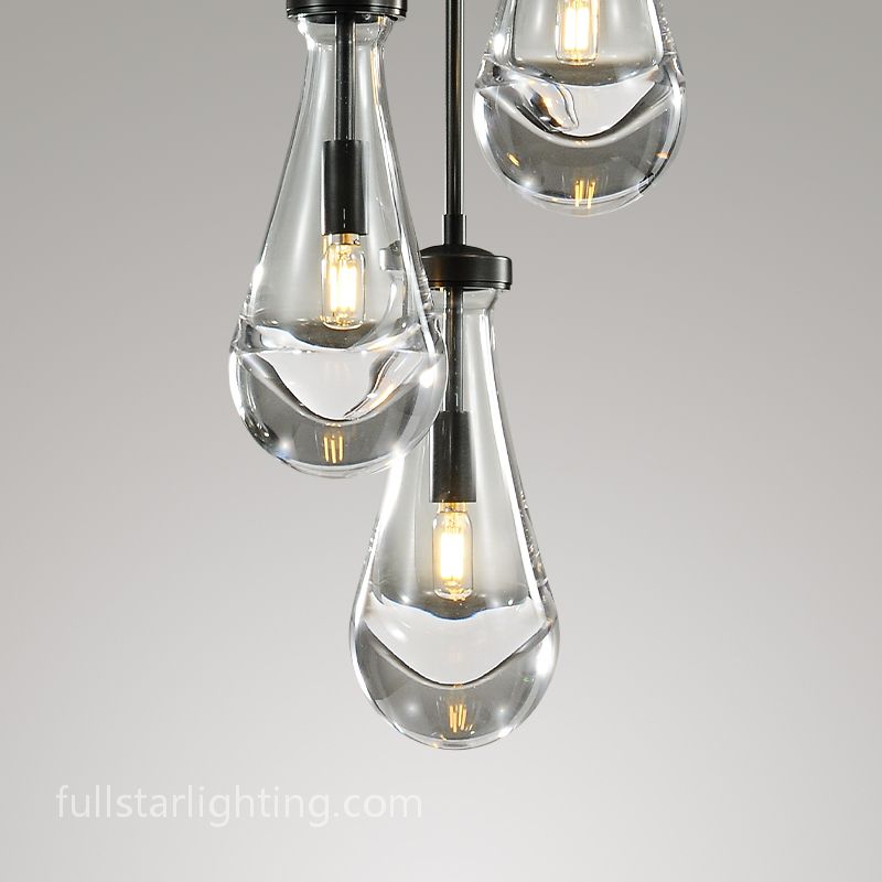 Raindrops 3-Light Rod Round Chandelier