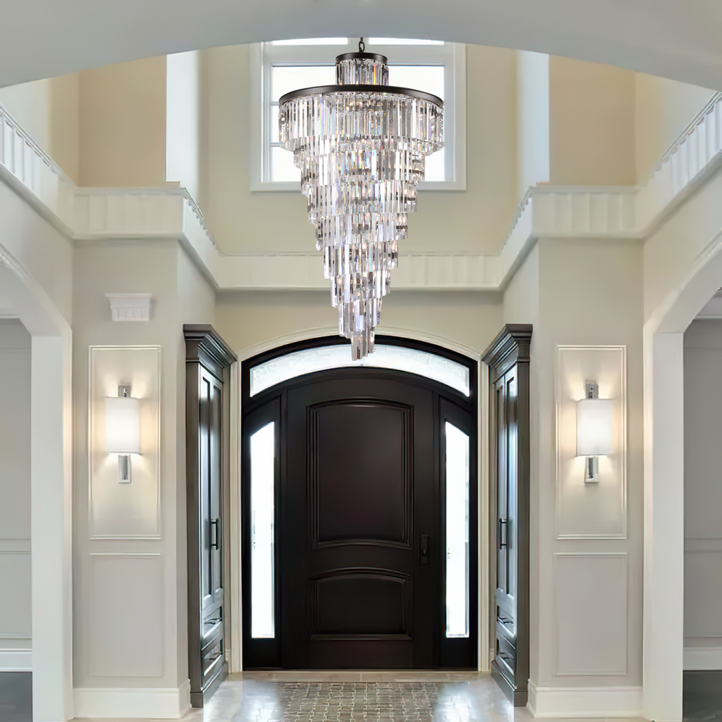 1920s Olion Multi-Tiered/ Layered Crystal Rod Chandelier