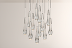 Raindrop Glass Round Solitaire Chandelier -kimoylights