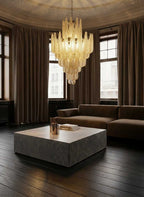 Murano Chandelier 85 Drops Amber