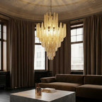 Murano Chandelier 85 Drops Amber