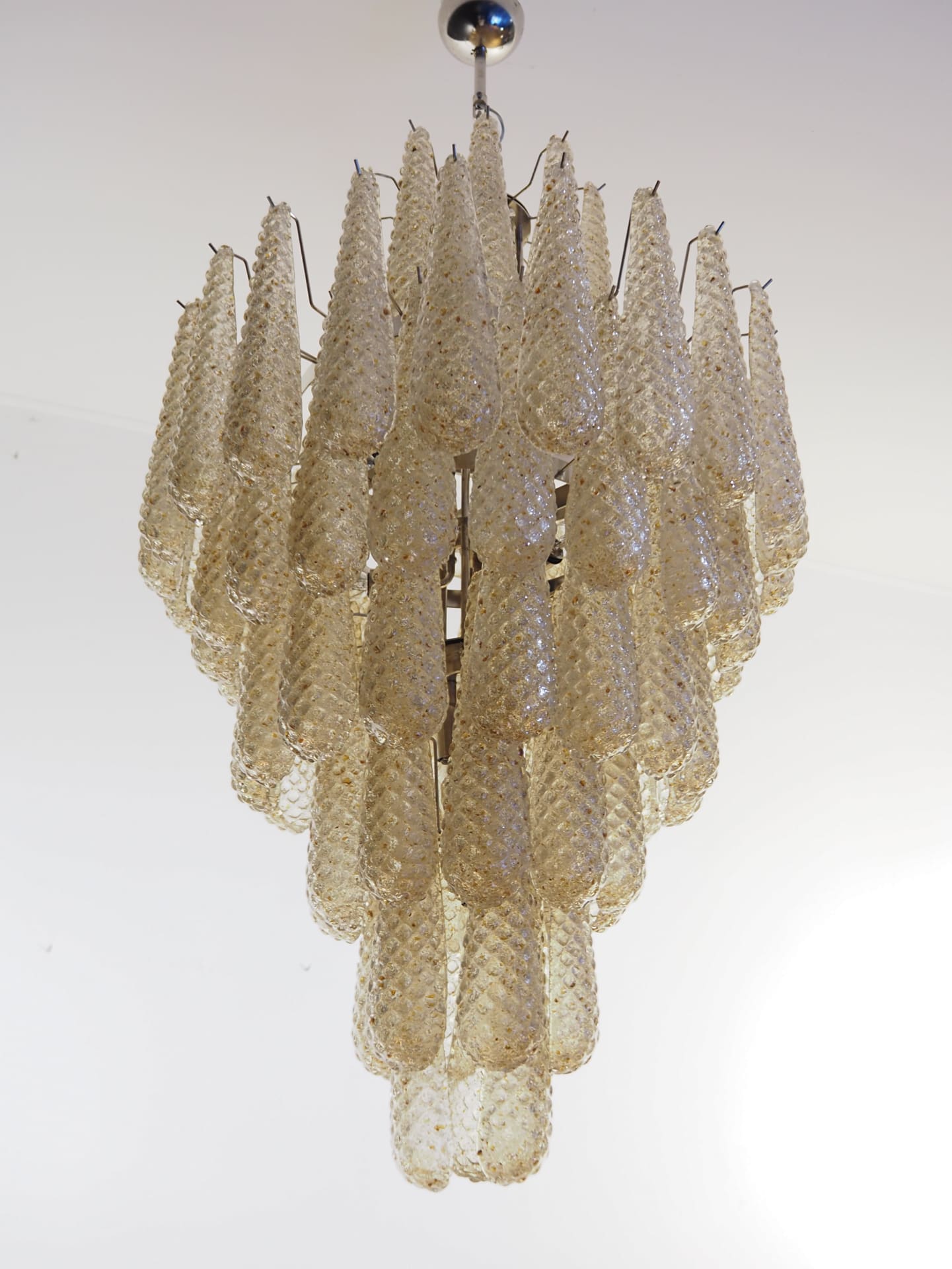 Murano Chandelier 85 Drops Amber