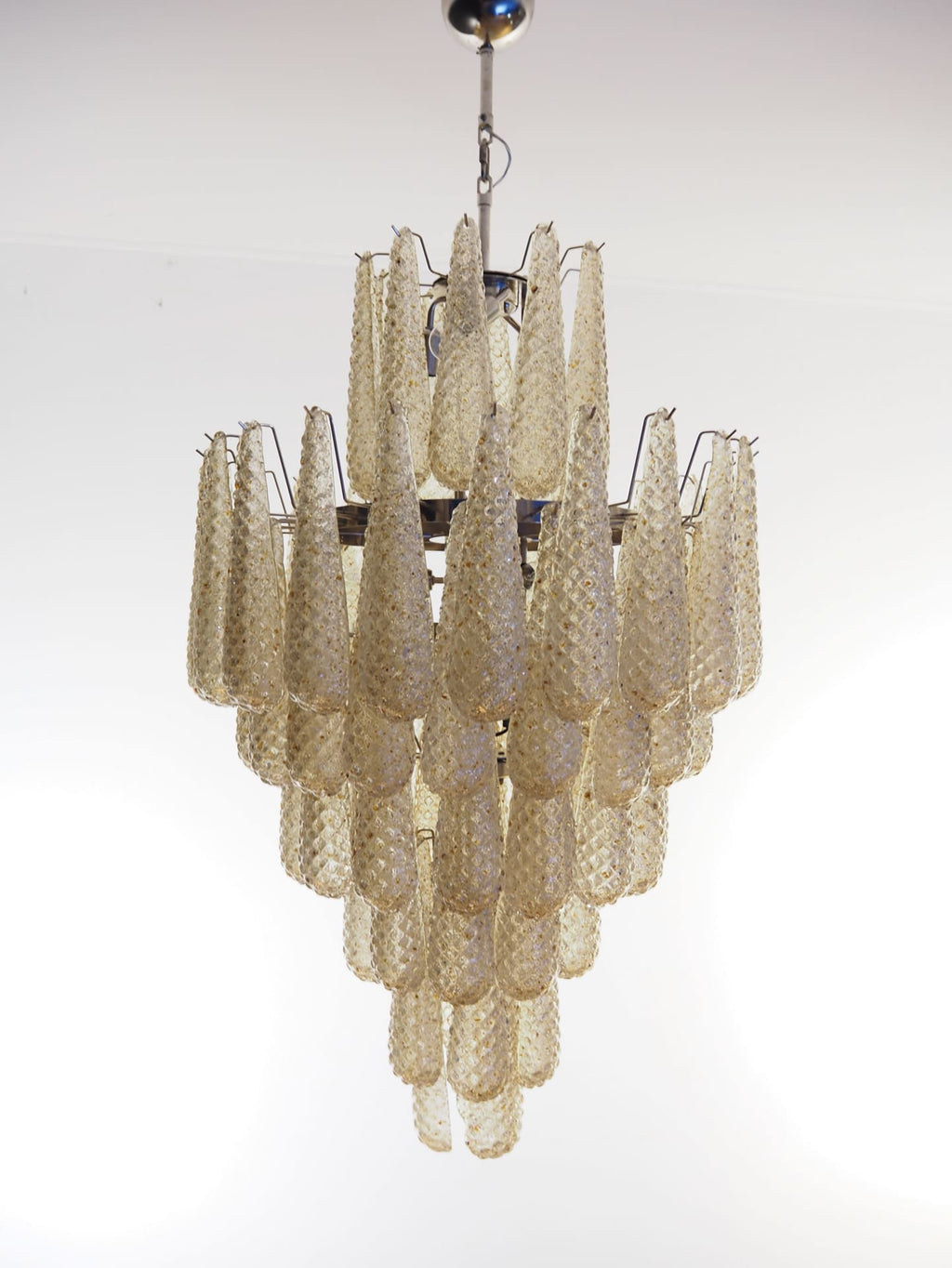 Murano Chandelier 85 Drops Amber