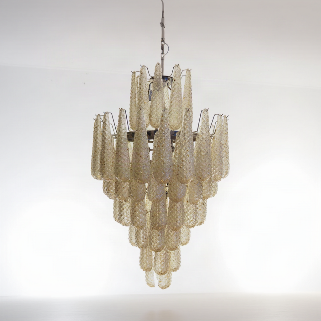 Murano Chandelier 85 Drops Amber