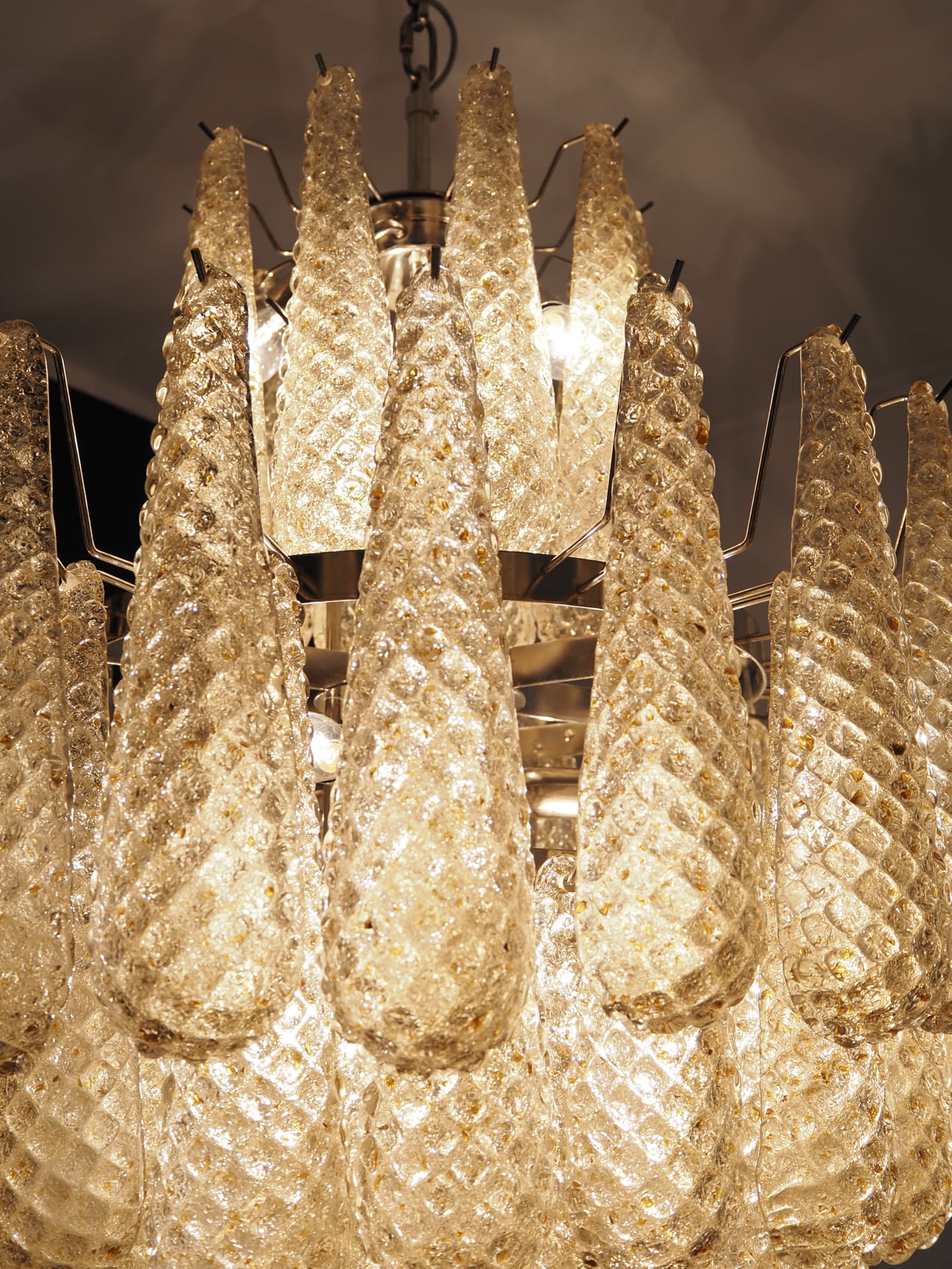 Murano Chandelier 85 Drops Amber