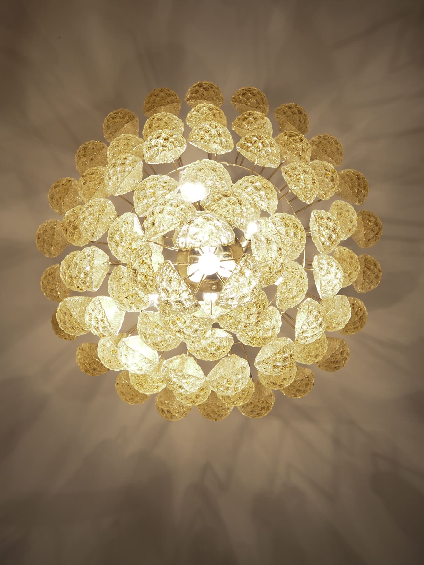 Murano Chandelier 85 Drops Amber