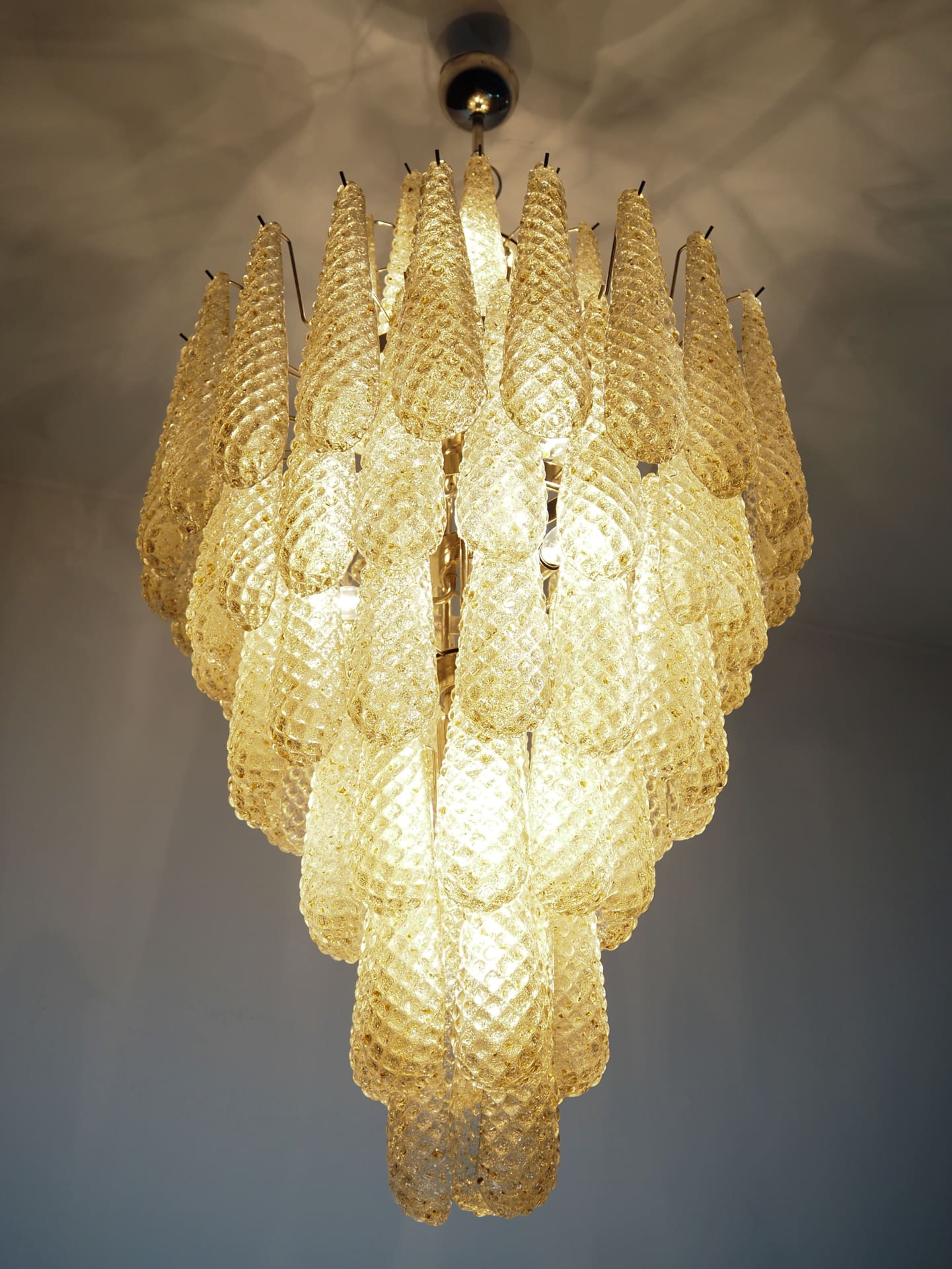 Murano Chandelier 85 Drops Amber
